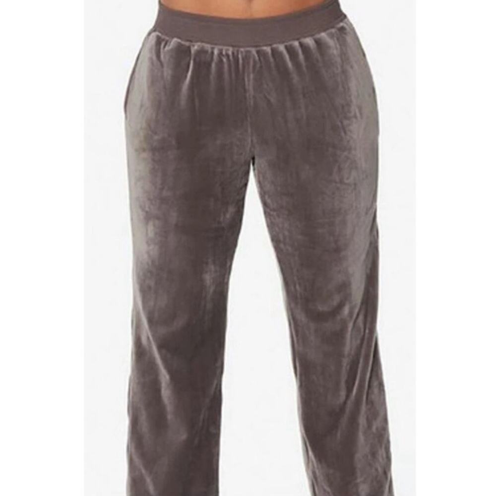 New Ruby Ribbon Women's Size XL taupe Velvet Velour Comfort Lounge Pants Mink - Picture 1 of 7